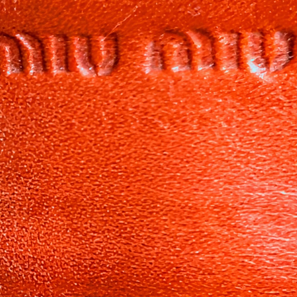 Miu Miu Orange Croc-Embossed Wallet